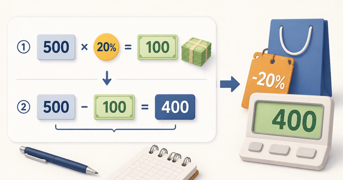 500 giảm 20% còn bao nhiêu?